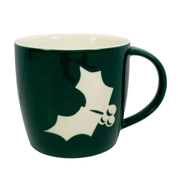 Starbucks | Dining | Starbucks Coffee 21 Mug Christmas Green Cup White  Holly Leaf Berries Holiday | Poshmark